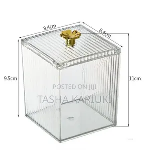 Transparent Acrylic Cotton Swab Storage Box