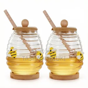 Available Honey Canister Container With Bamboo Lid