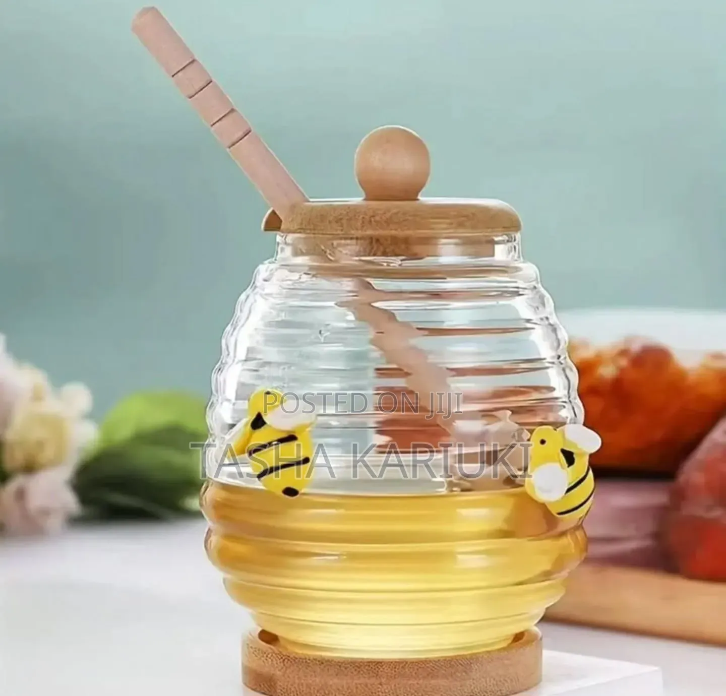 Available Honey Canister Container With Bamboo Lid