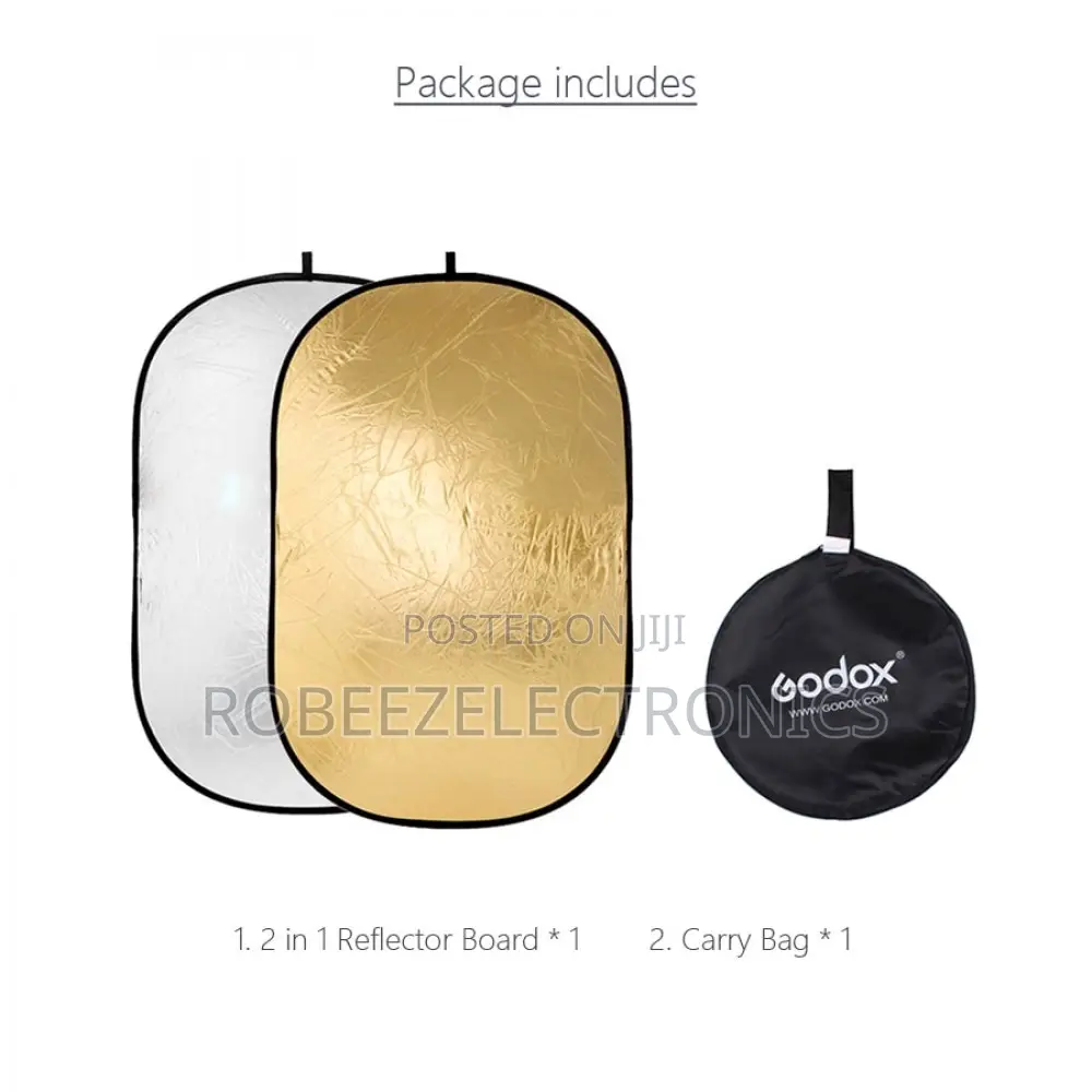 Godox 120cmx180cm(47”x71”) 2in1 Light Reflector (Gold Silver)