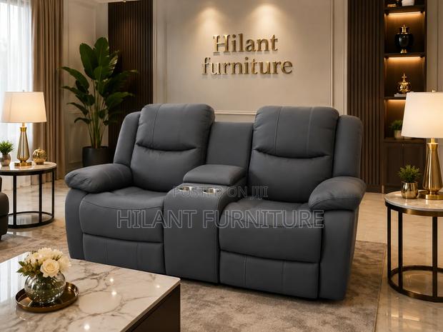 Gray 2 Seater Imported Recliner Sofa - thumbnail 2
