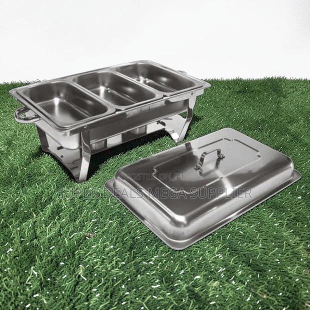 Foldable Legs 11L Stainless Steel Triple Chafing Dish - main view