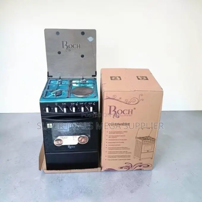 Heavy-Duty Efficient 3 Gas Burners+1 Hotplate Free Standing Cooker
