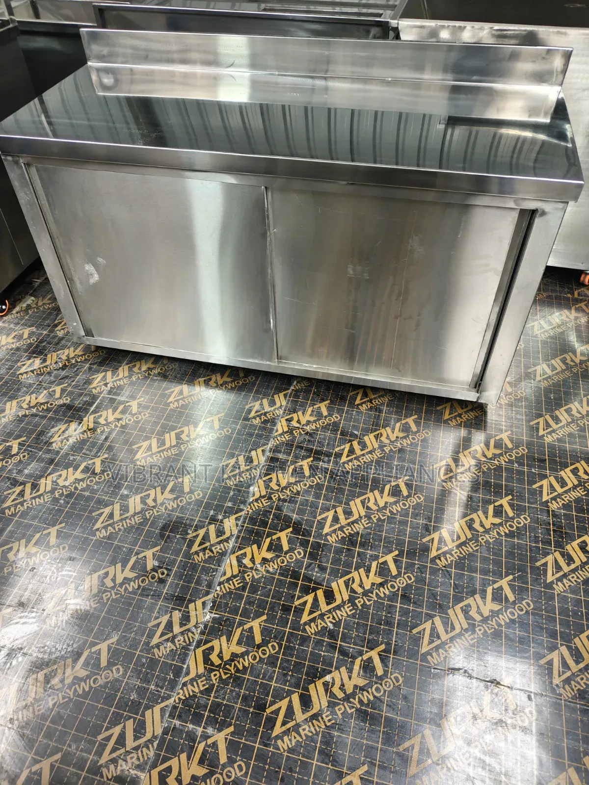 6ft Stainless Steel Cabinet With Sliding Doors