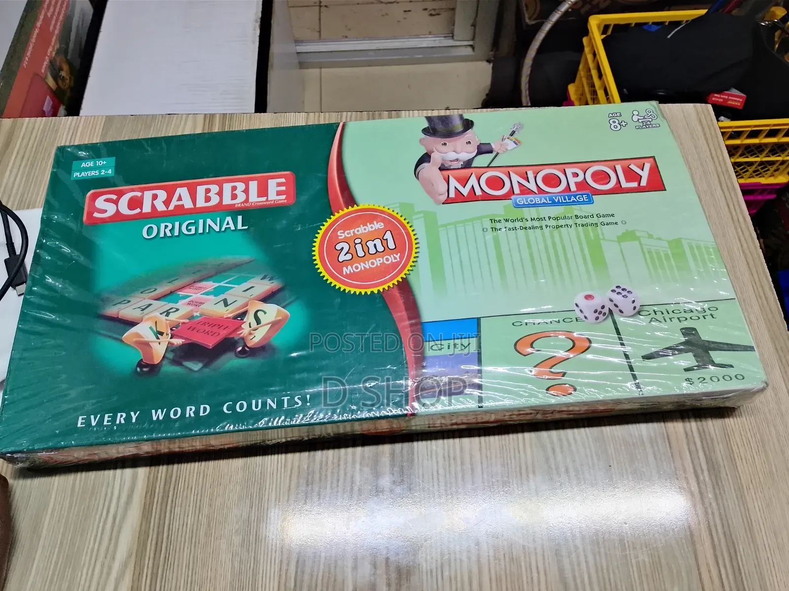 Scrabble 2 in 1 Monopoly Board Games