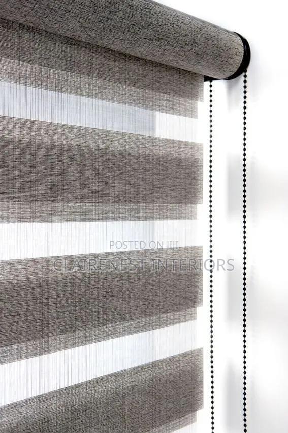 Chocolate Brown and Light Grey Office Horizontal Blinds - thumbnail 2