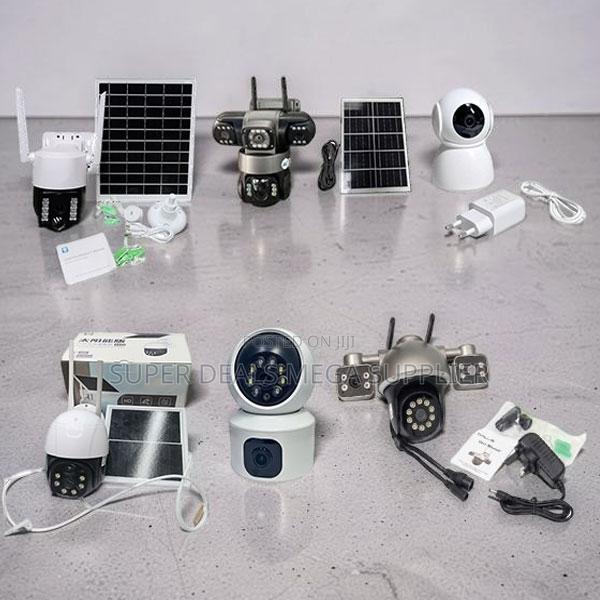 Two in One 4G and Wifi Rotating Dual Triple Lens Solar Cameras
