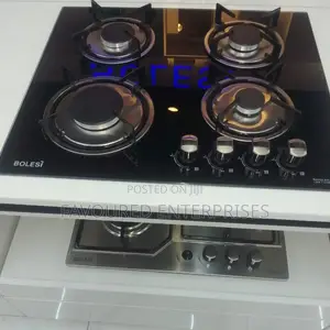 Bolesi Hob 4 Gas Burners Inbuilt Glass Tampared Gas Hod