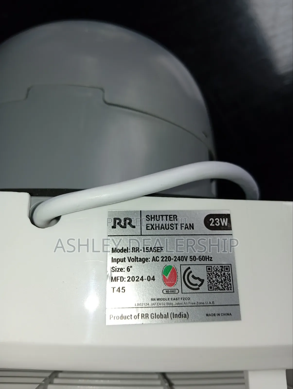 Shutter Exhaust Fan 6 "