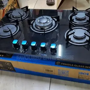 Bolesi Inbuilt 5 Burner Full Gas Tampared Glass Cooker
