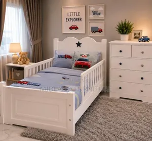 Children Single Bed With Safety Railing Pay on Delivery