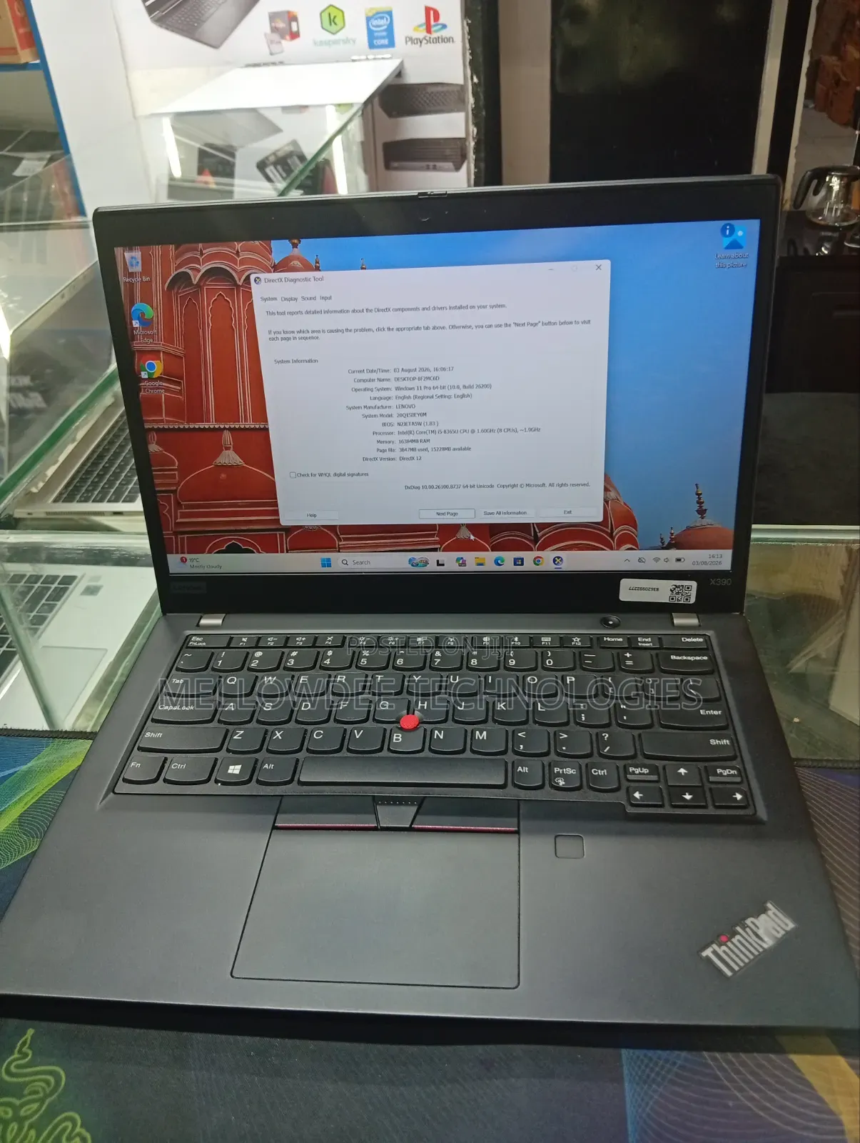 Laptop Lenovo ThinkPad X390 16GB Intel Core i5 SSD 256GB