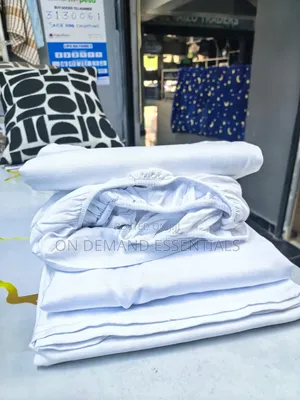 White Striped Fitted White Bedsheets
