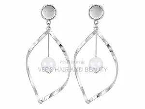 Silver Pearl Statement Drop Earrings | Modern Women's Jewelry