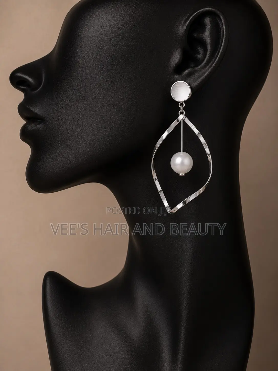 Silver Pearl Statement Drop Earrings | Modern Women's Jewelry