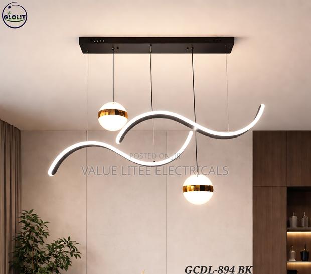 LED Chandelier Black Rectangular Base