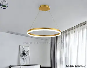 LED Chandelier Round Circular Black/Gold