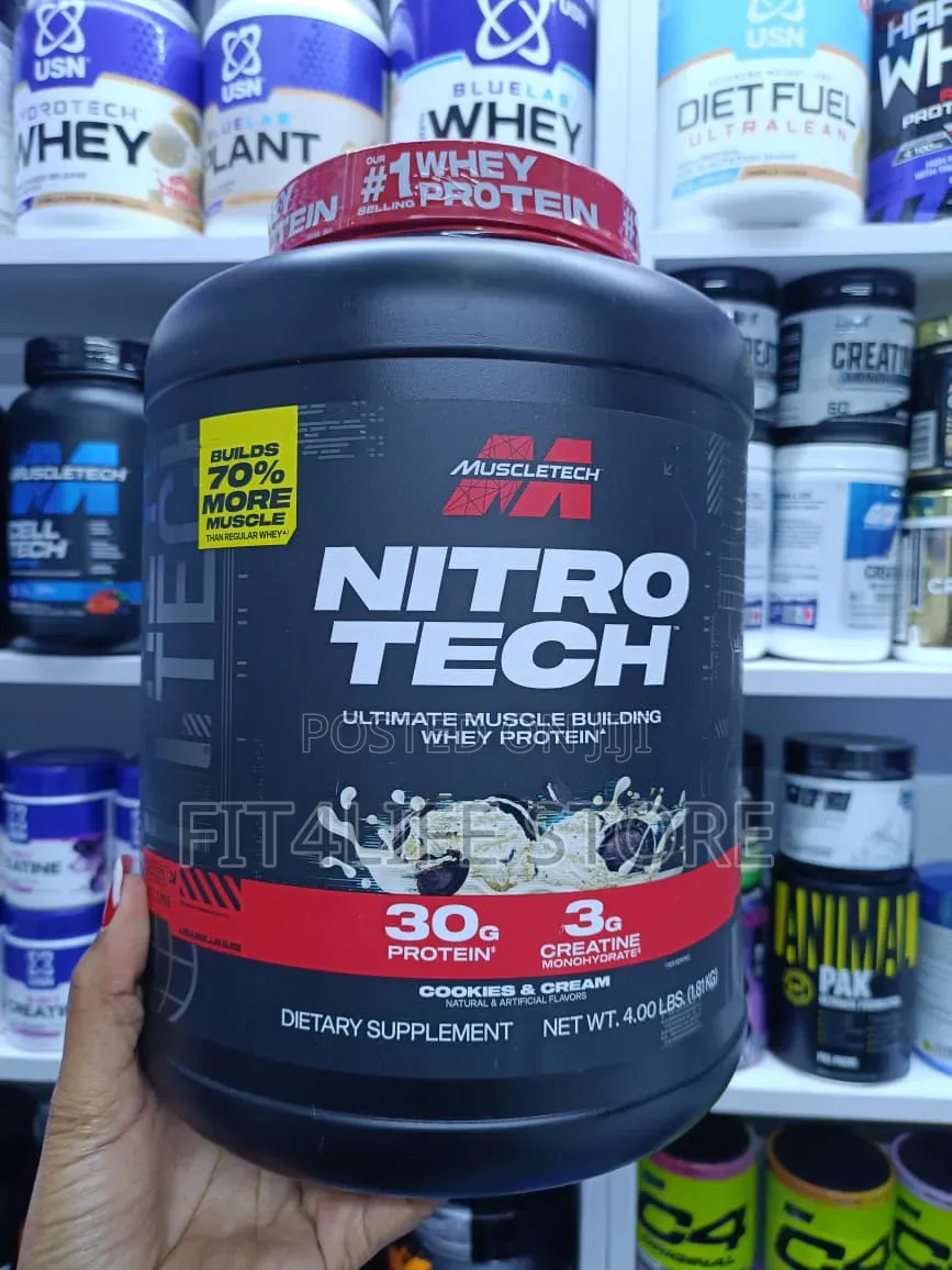 MuscleTech Nitro-Tech Whey Protein – Muscle Building Recovery (4lb)