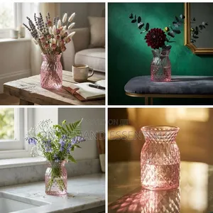 Lattice Waisted Glass Vase