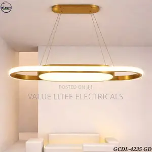 LED Chandelier Oval 2- Level Black/Gold