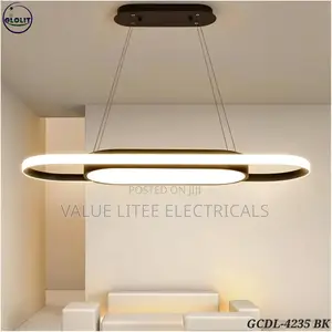 LED Chandelier Oval 2- Level Black/Gold