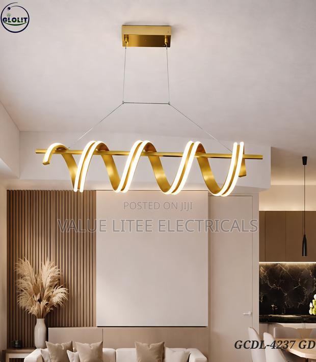 LED Spiral Chandelier Black/Gold - thumbnail 2