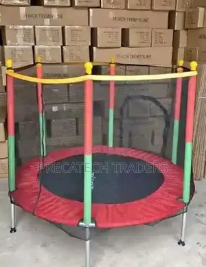 4FT Kids Trampoline With Safety Net Swing Rings