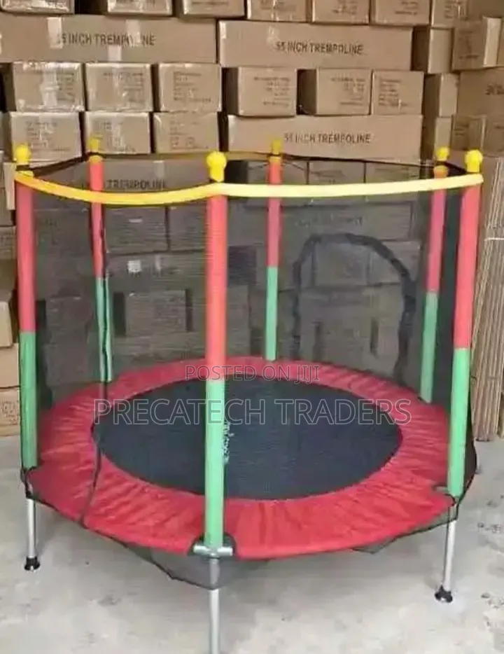 4FT Kids Trampoline With Safety Net Swing Rings
