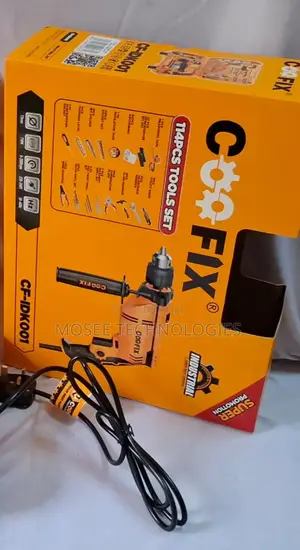 Coofix 114-Piece Electric Drill Tool Kit for Home & DIY Repairs