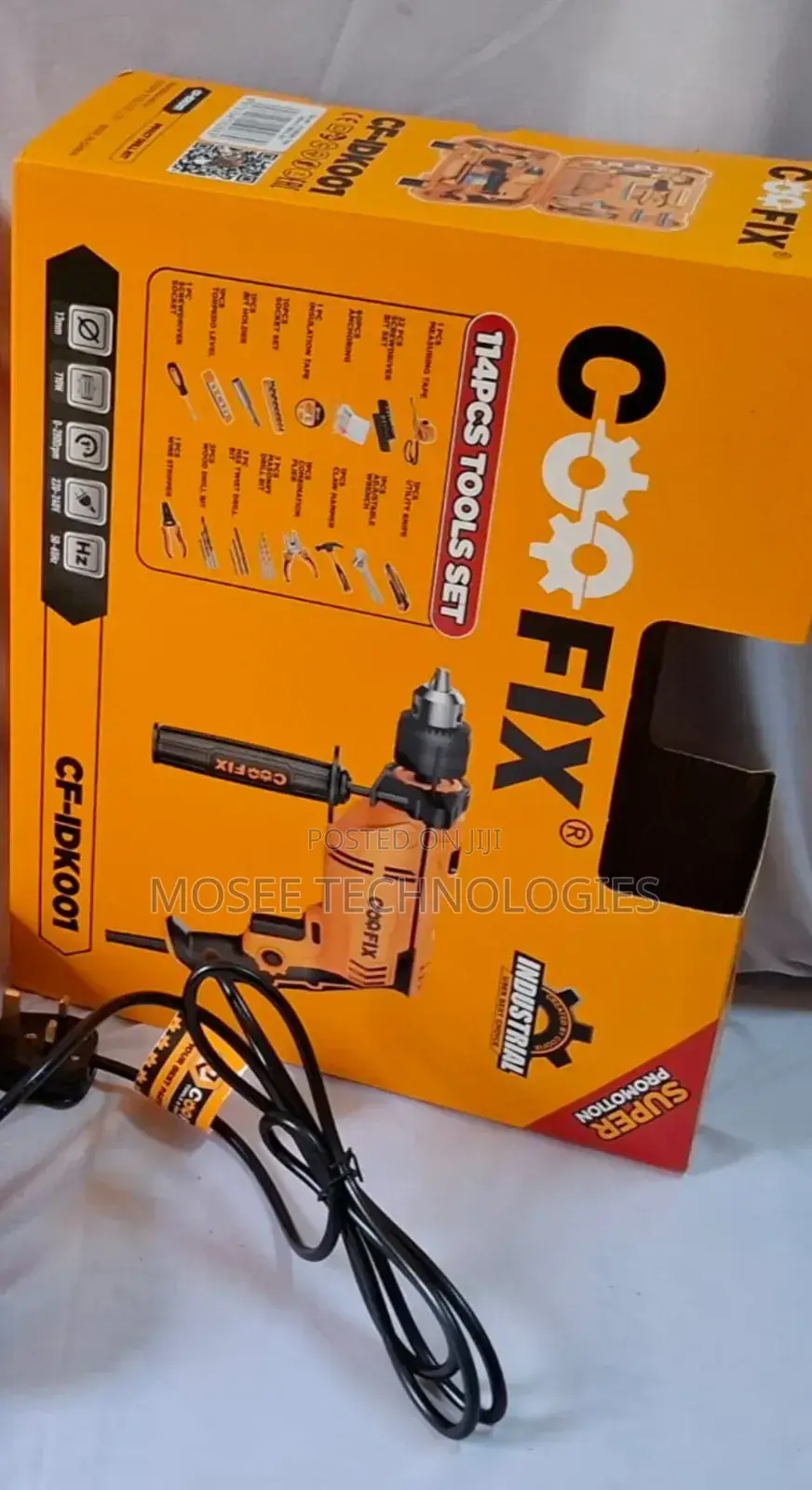 Coofix 114-Piece Electric Drill Tool Kit for Home & DIY Repairs