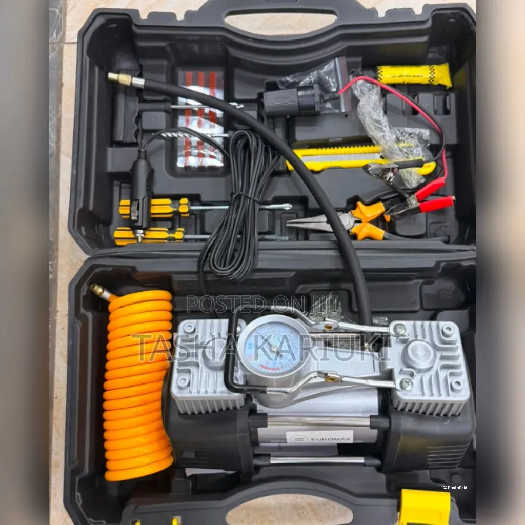 Portable 2-Cylinder Portable Air Compressor With Tools