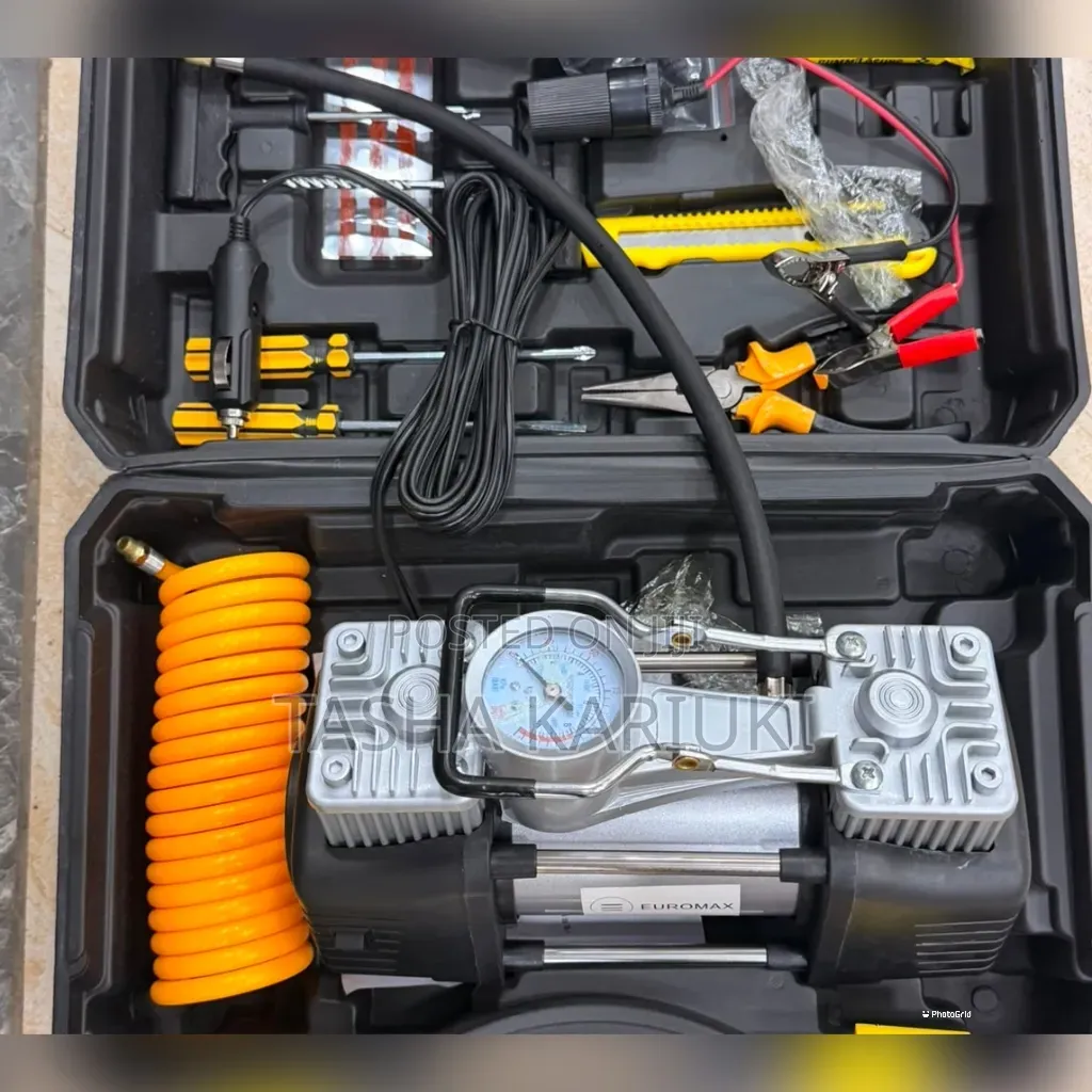 Portable 2-Cylinder Portable Air Compressor With Tools