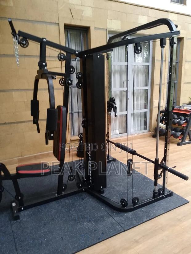 All-in-One Gym Station With Smith Machine Cable Crossover