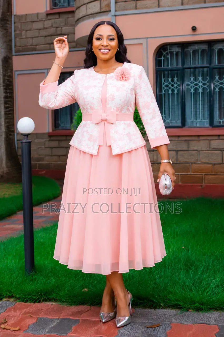 2pc Chiffon Dress +Blazer. Classic Mummy's Dress