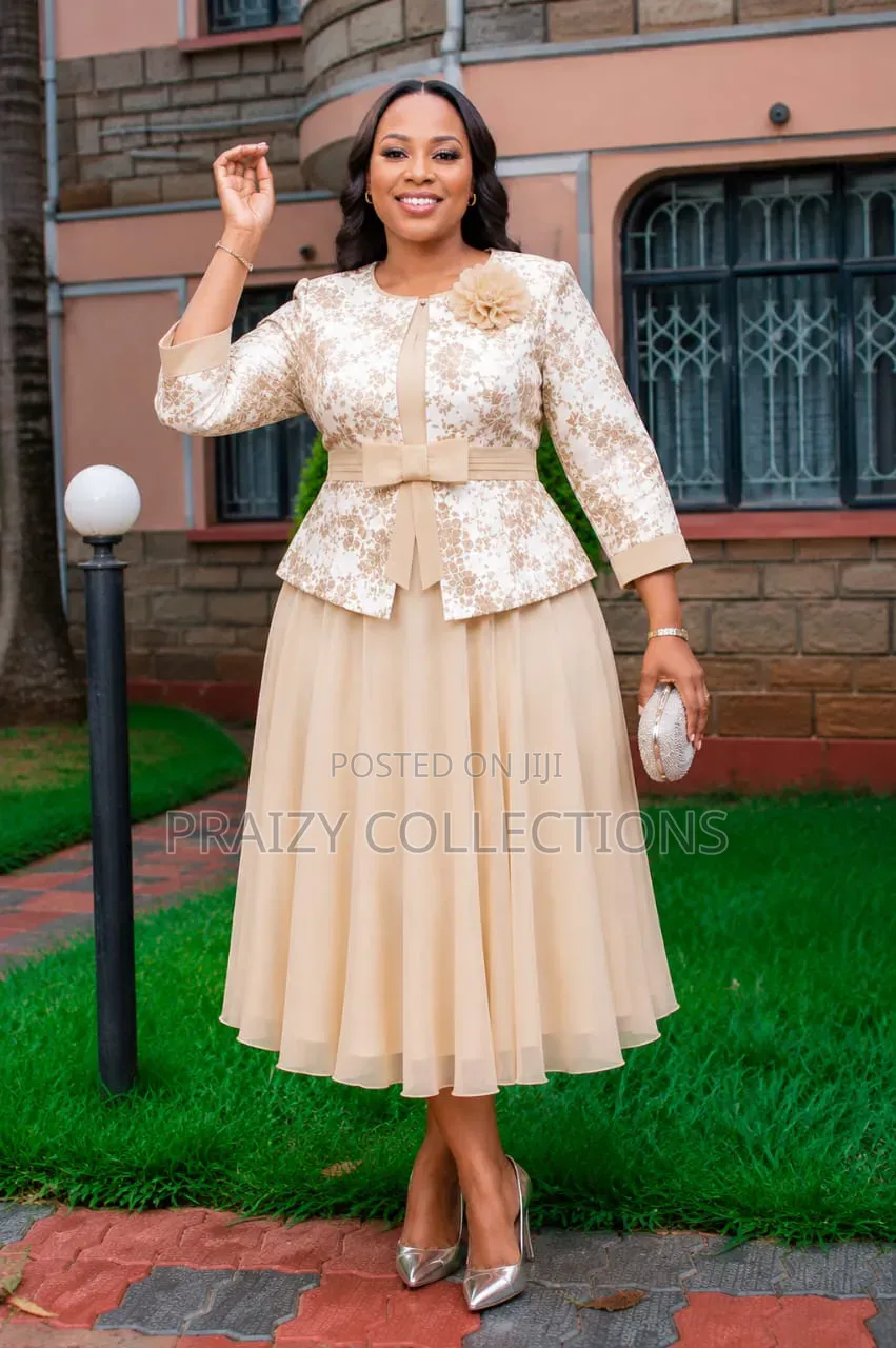 2pc Chiffon Dress +Blazer. Classic Mummy's Dress