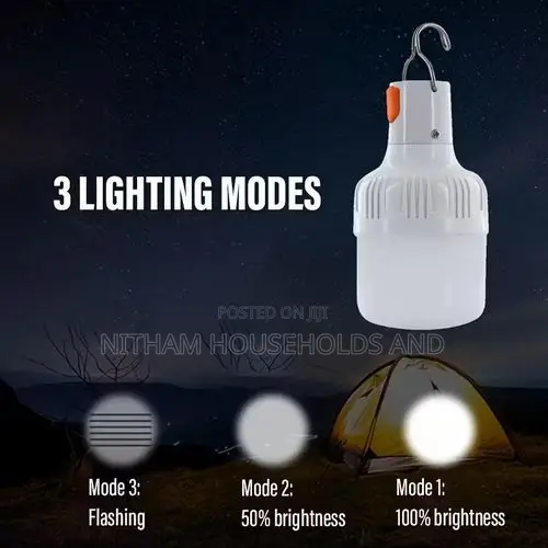 150W Rechargeable LED Light Bulb – Cool White, Portable for Home