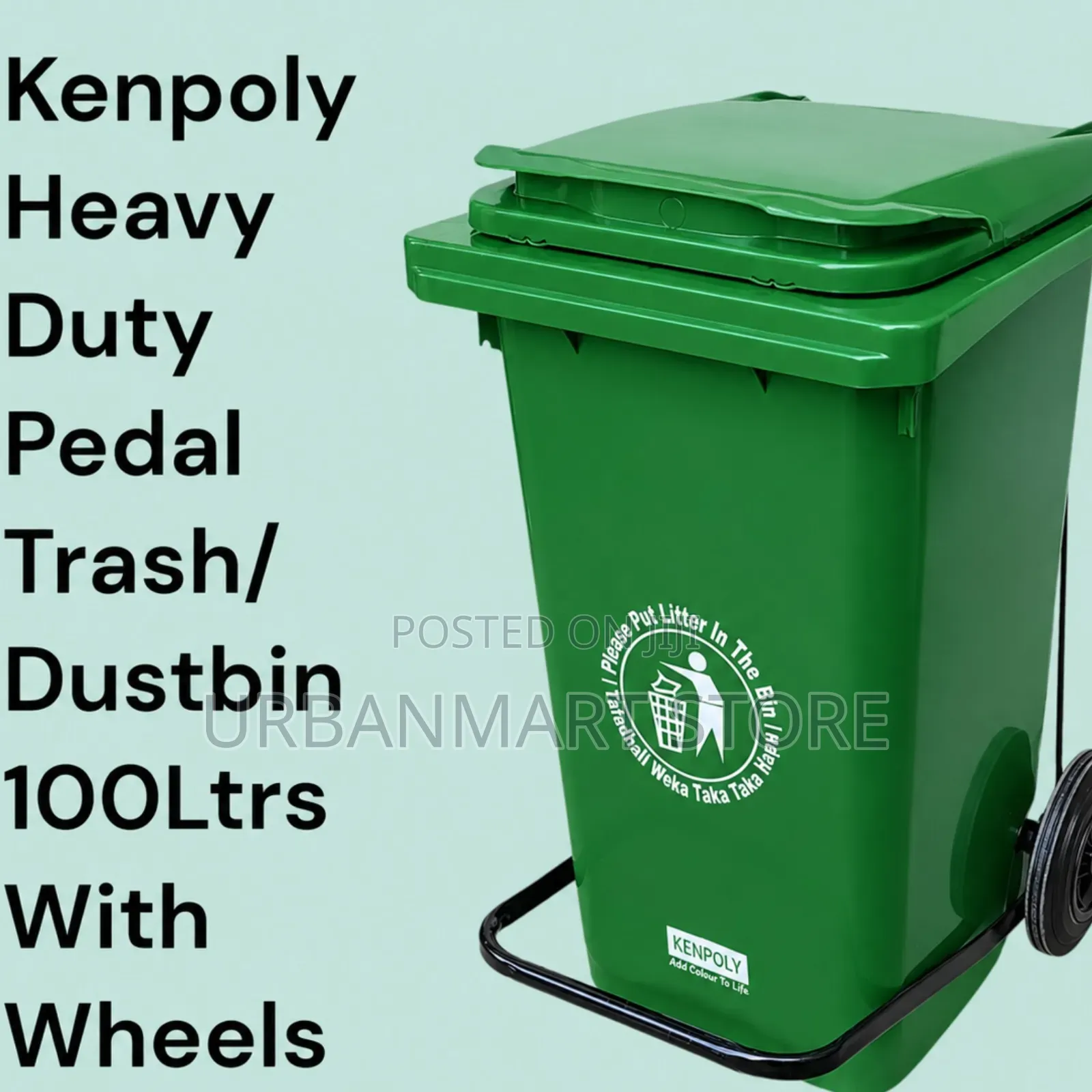Kenpoly 100L Wheeled Dustbin Heavy Duty Waste Bin