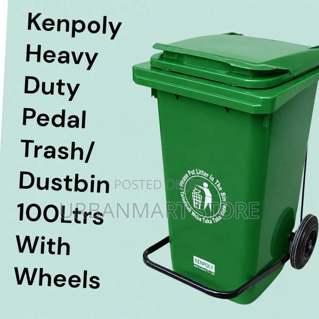 Kenpoly 100 Litre Mobile Waste Bin With Wheels - main view