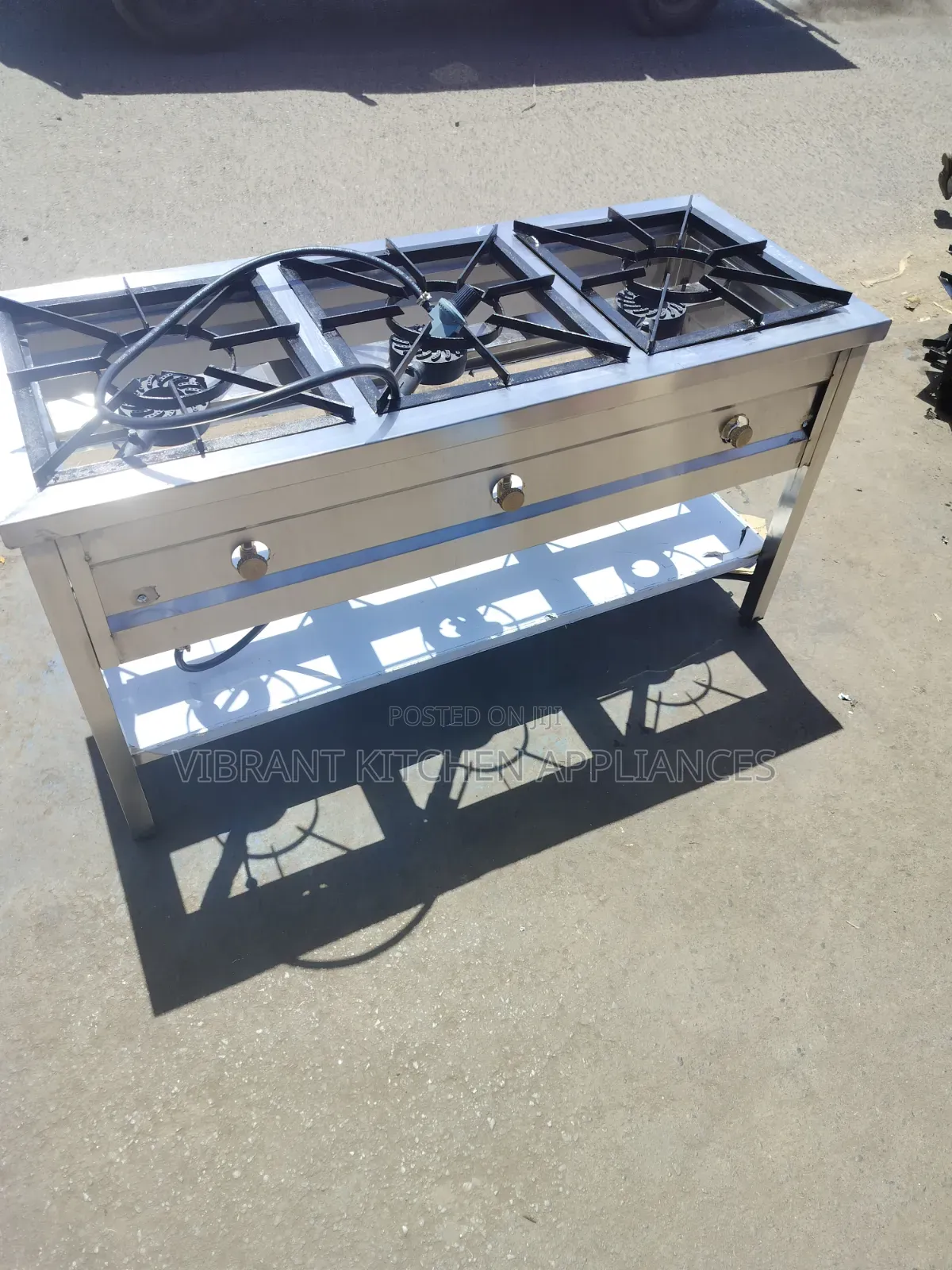 Commercial 3 Burner Stainless Steel Gas Cooker