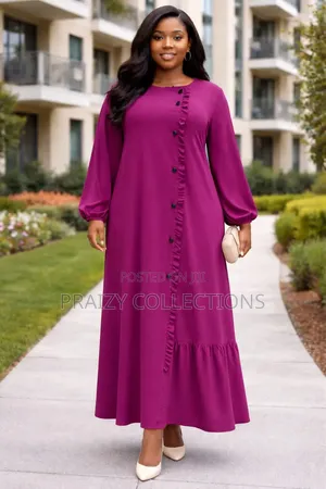 Elegant Ruffle Front Maxi Dress