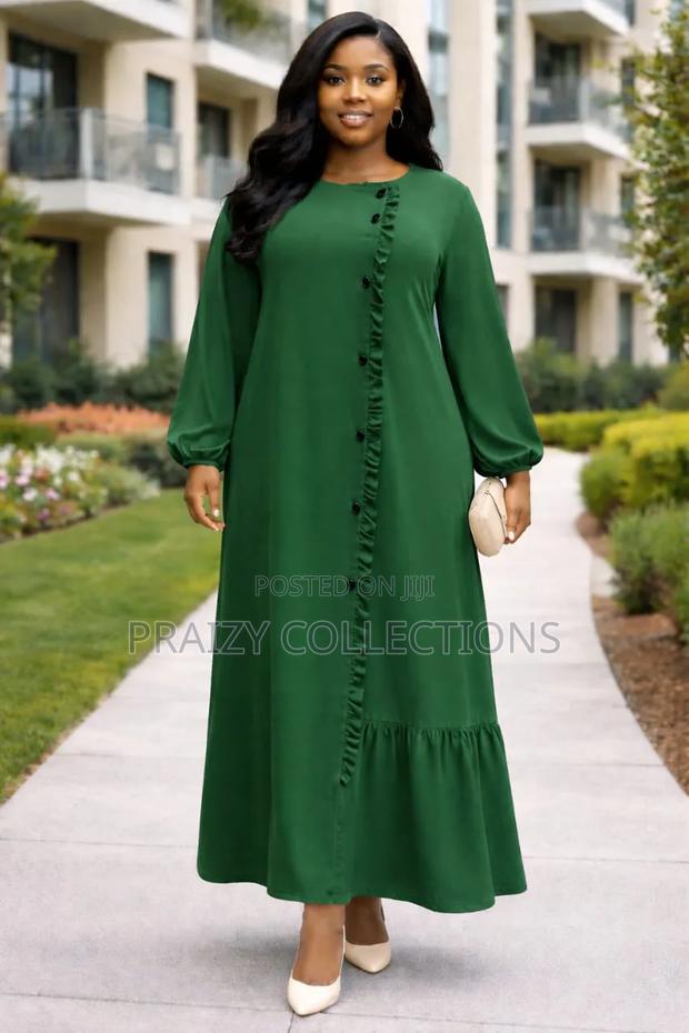 Elegant Ruffle Front Maxi Dress - thumbnail 2