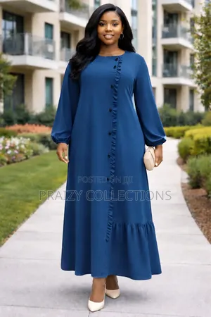 Elegant Ruffle Front Maxi Dress