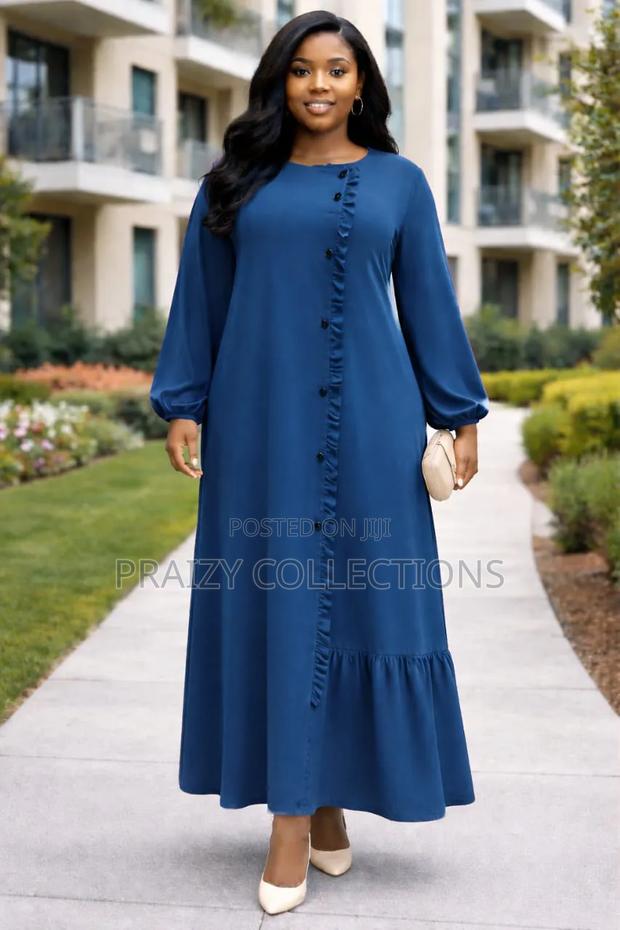 Elegant Ruffle Front Maxi Dress - thumbnail 3