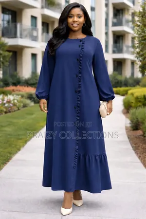 Elegant Ruffle Front Maxi Dress