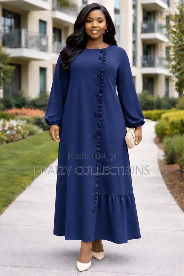 Elegant Ruffle Front Maxi Dress - thumbnail 4