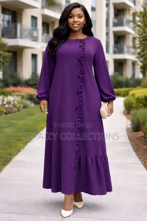 Elegant Ruffle Front Maxi Dress