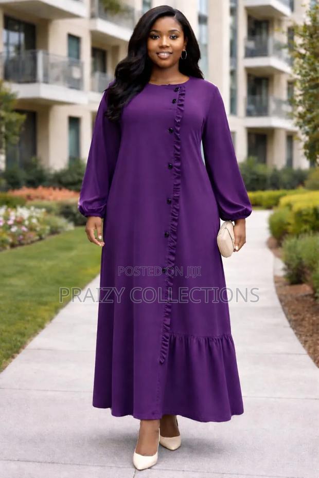 Elegant Ruffle Front Maxi Dress - thumbnail 5