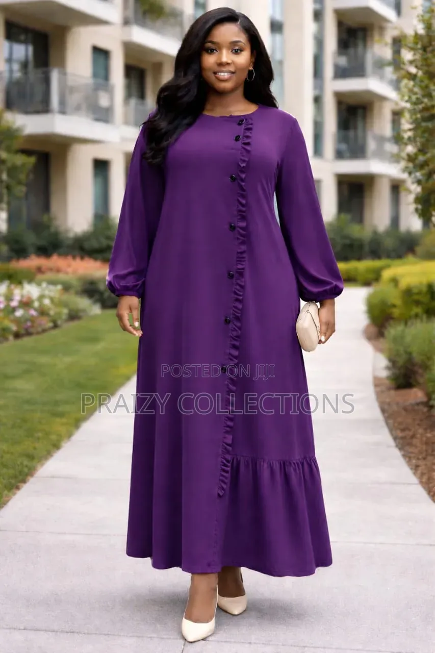 Elegant Ruffle Front Maxi Dress