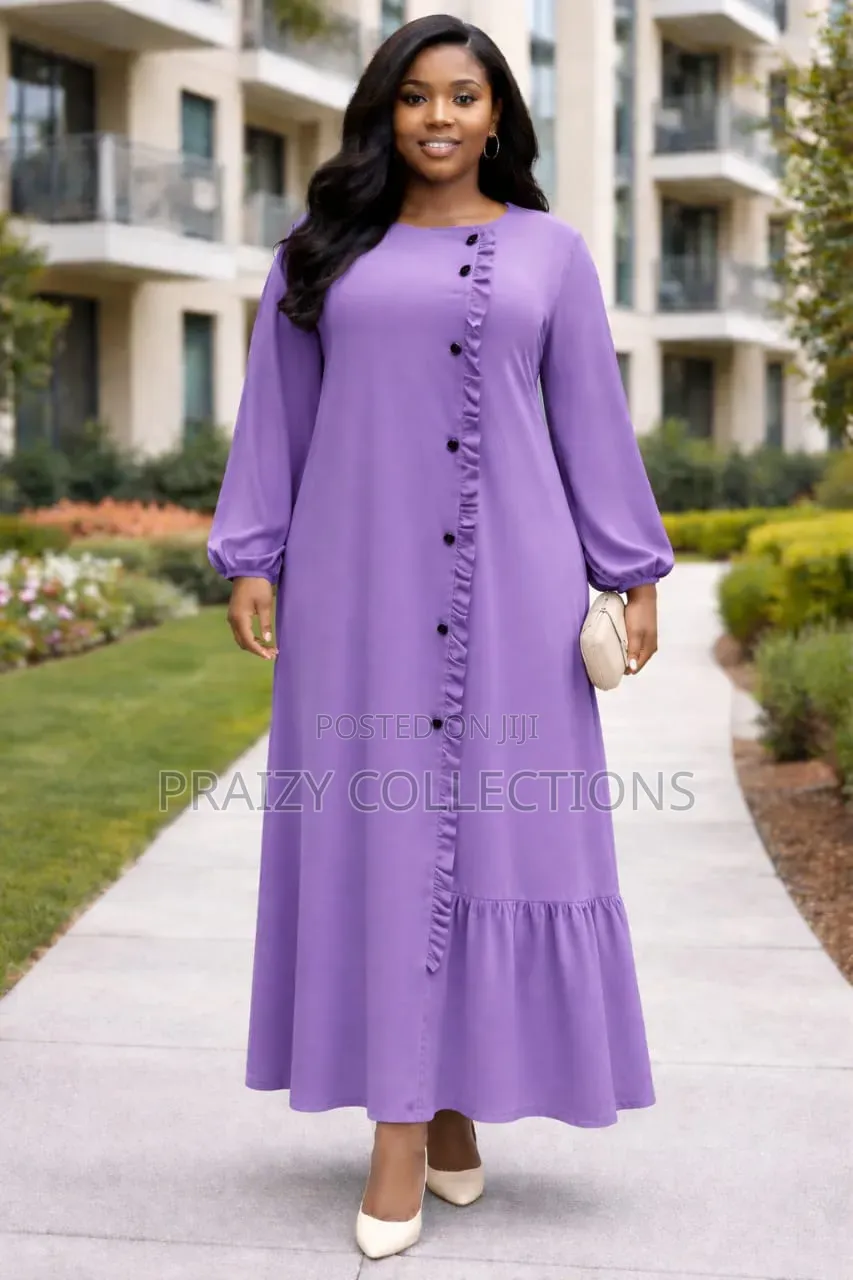 Elegant Ruffle Front Maxi Dress