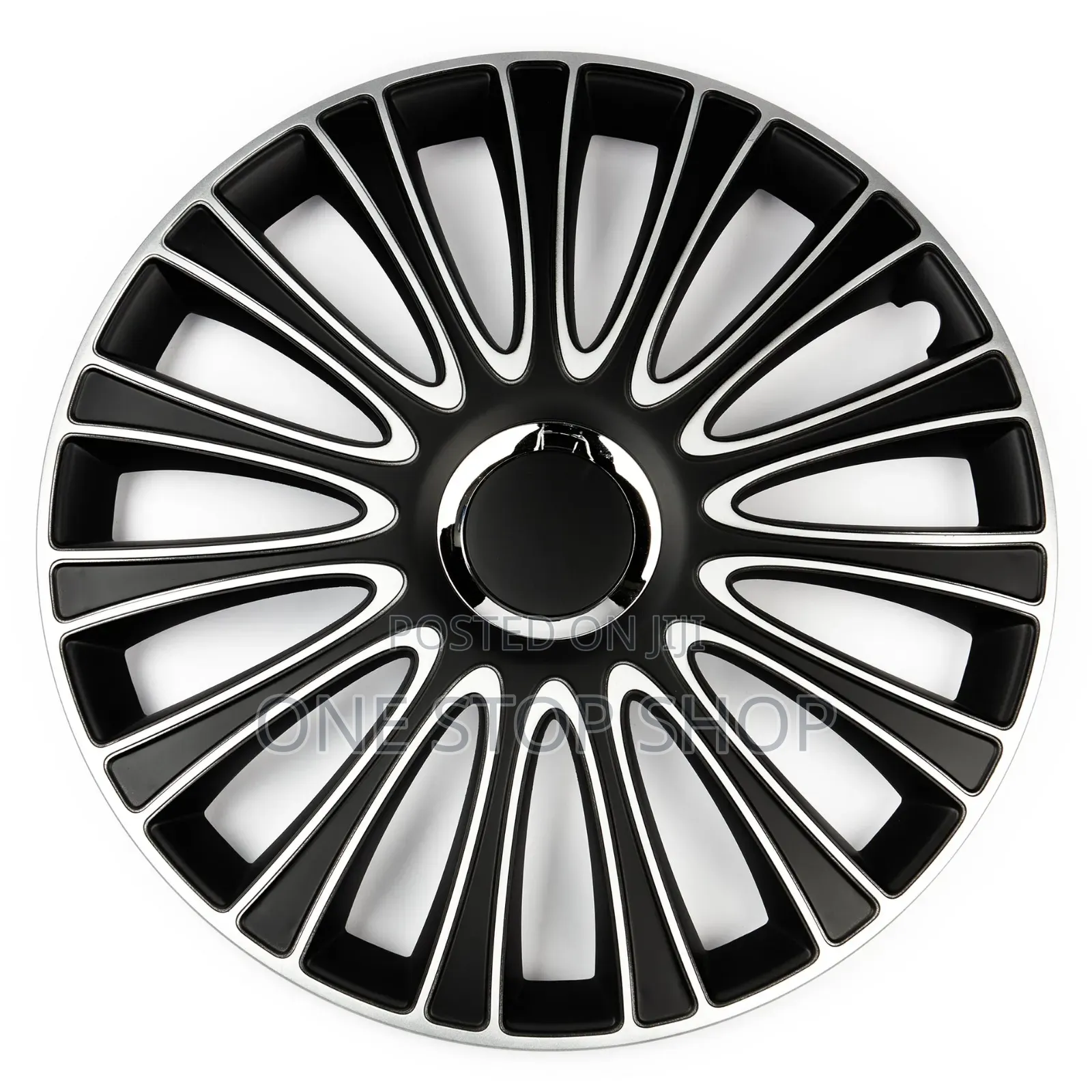 Dual Tone Black and Silver Finish Wheel Cap